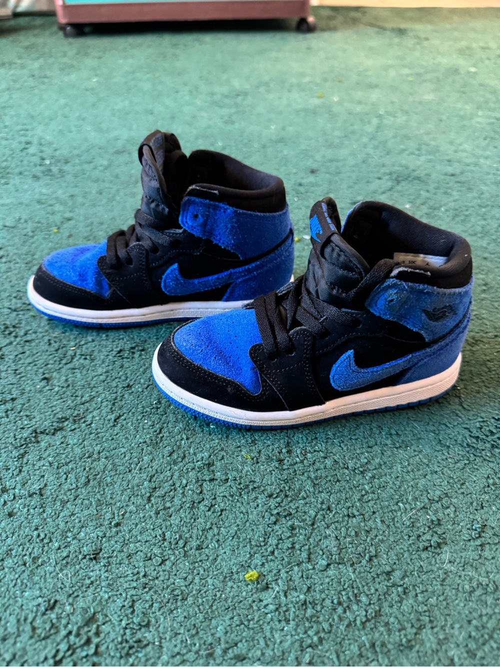 Nike Air Jordan Kids Blue and Black High-Top Sneakers size 10C